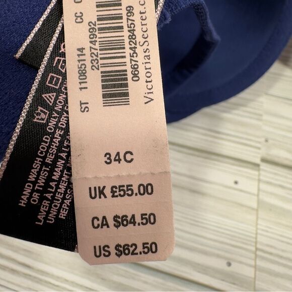 VICTORIA’S SECRET VERY SEXY STRAPPY BLUE PUSH UP BRA NWT 34C - Picture 7 of 9